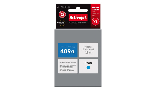 Activejet AE-405CNX ink (replacement for Epson 405XL C13T05H24010; Supreme; 18ml; cyan)