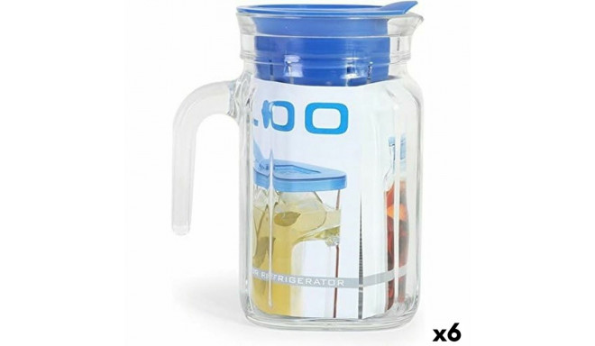 Jar with Lid and Dosage Dispenser Borgonovo Igloo Squared Blue 600 ml (6 Units)