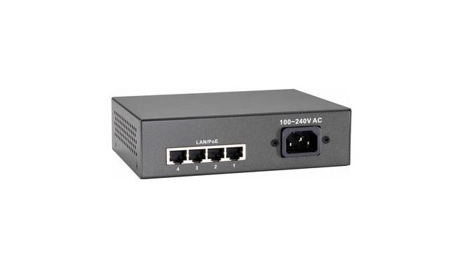 LevelOne 5-Port Fast Ethernet PoE Switch, 802.3at/af PoE, 4 PoE Outputs, 65W