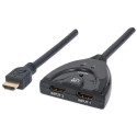 Manhattan HDMI Switch 2-Port, 1080p, Connects x2 HDMI sources to x1 display, Manual Switching (via b