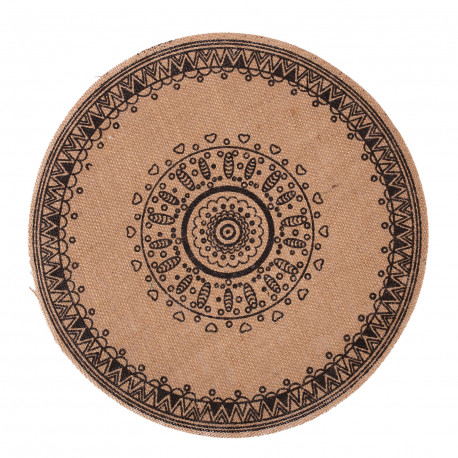 Placemat SUN D38cm, black print, mix