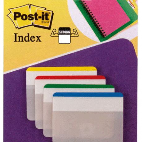 Järjehoidja Post-IT indeks tugev, PP, 51x38mm, 4 värvi x 6tk