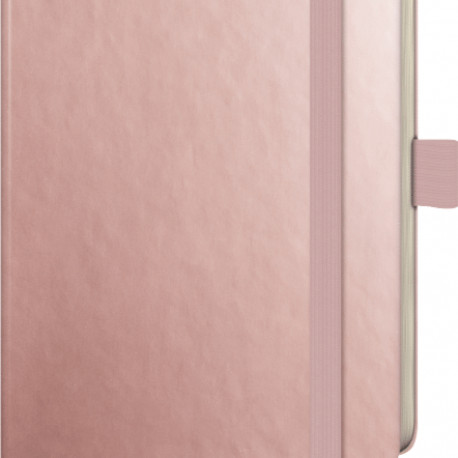 Märkmik A6 täppidega ruudustik, metallik roosa/kuld, kummikinnitus, Brunnen