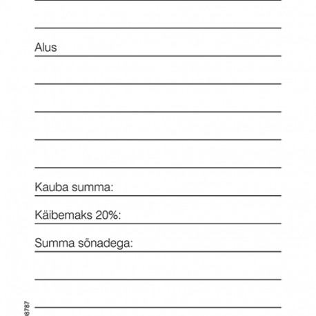 Kviitung A67 pikuti , 3x25 isekopeeruv