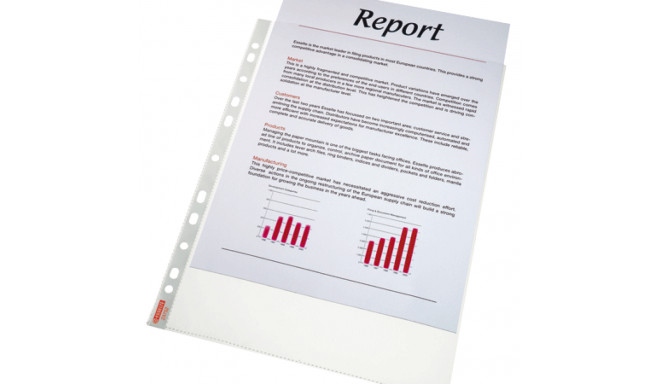 Kiletasku U-tasku A4 köidetav, läikiv, 75 mic, 10 tk. pakis, Esselte