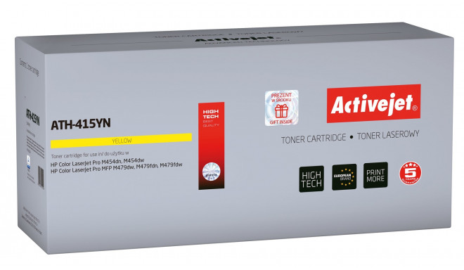 Activejet ATH-415YN toonerkassett (asendus HP 415A W2032A; Supreme; 2100 lehekülge; kollane) kiibiga
