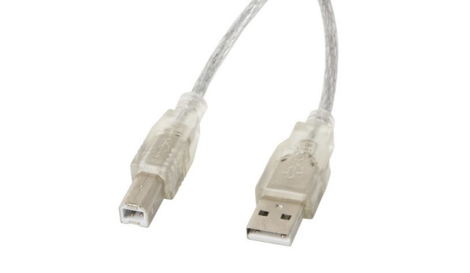 Lanberg CA-USBA-12CC-0018-TR USB kaabel 1.8 m USB 2.0 USB B Läbipaistev