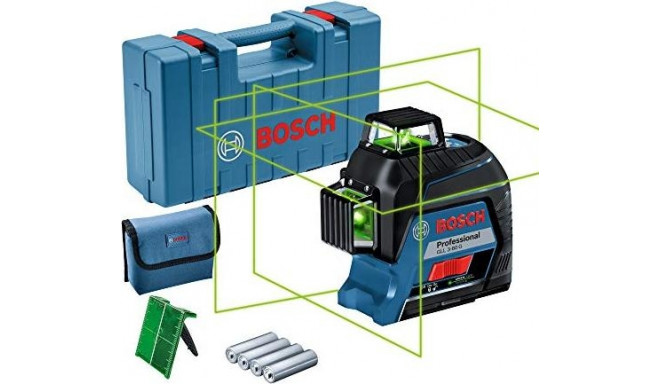 Bosch Line laser GLL 3-80 G Professional, cross line laser (blue/black, case, green laser lines)