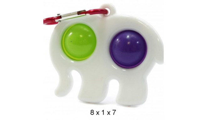 Mocco Bubble Pop It Antistress Sensory /  Elephant / keychain / White