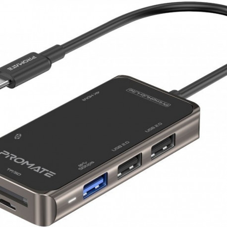 PROMATE PrimeHub-Lite USB-C Multimedia Hub / 4K HDMI / USB3.0 / SD / PD