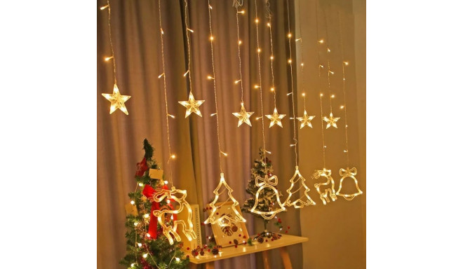 RoGer LED Lights Curtain Reindeer 138 LED / Warm-White / 2.5m