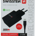 Swissten Smart IC Travel Charger 2x USB 2.1A with Lightning Cable 1.2m Swissten Smart IC Travel Charger 2x USB 2.1A with Lightning Cable 1.2m