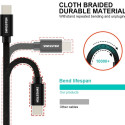 Swissten Textile Universal Quick Charge 3.1 USB-C Data and Charging Cable 1.2m