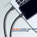 Swissten Textile Universāls Quick Charge 3.1 USB-C uz USB-C Datu un Uzlādes Kabelis 1.2m
