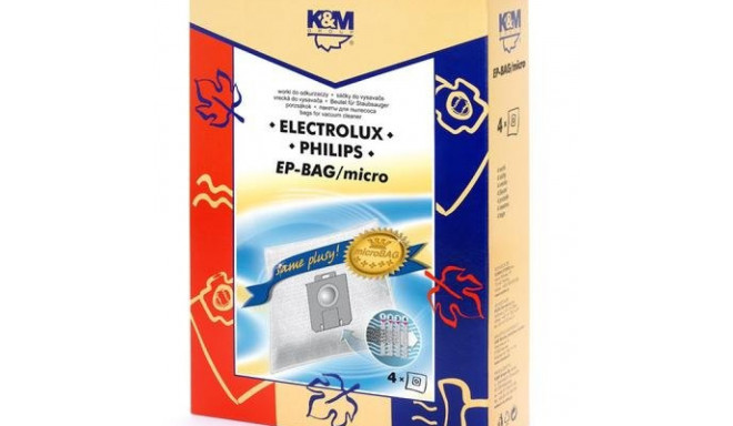 K&M vacuum cleaner bag Electrolux/Philips S-Bag 4pcs