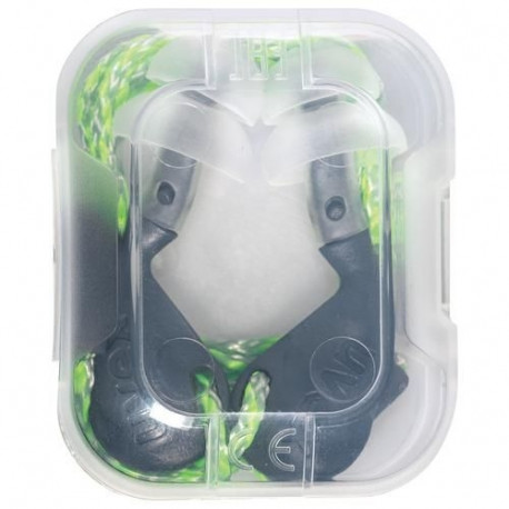 Reusable ear plugs with cord Uvex Xact-fit Multi, grey with lime cord , SNR 26dB, size M/L, in a pla