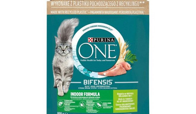 Kaķu barība Purina One Bifensis Adult Indoor Pieaugušais Turcija 800 g