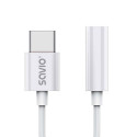 USB-C-Jack 3.5 mm Adapter Savio AK-51 Valge 11 cm