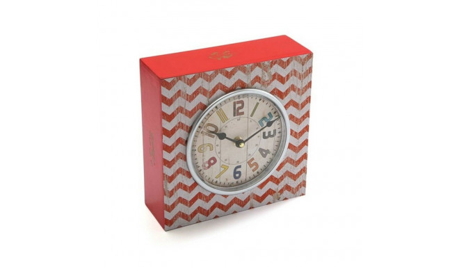 Table clock Versa Red Wood Vintage 10 x 23 x 23 cm