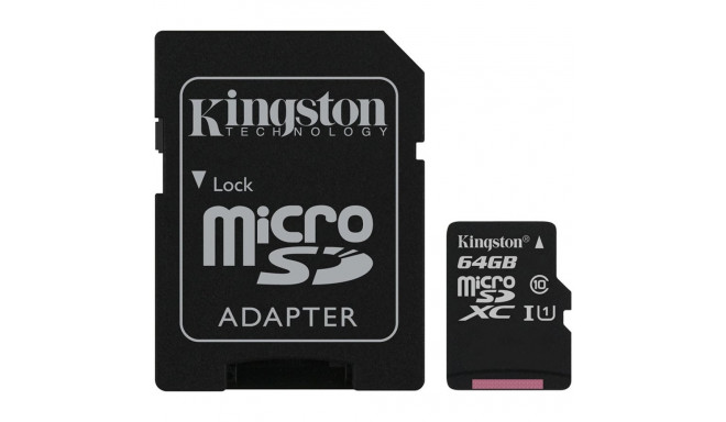 Kingston mälukaart 64GB microSDXC Canvas Select Plus A1 C10 + adapter