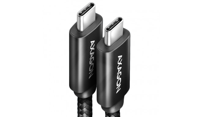 Axagon Data and charging USB4 Gen 3x2 cable length 1 m. PD 100W, 5A, 8K Full Ultra HD video. Black b
