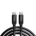 Axagon Data and charging USB 2.0 cable length 1 m. 3A. PD 60W, 3A. Black braided.