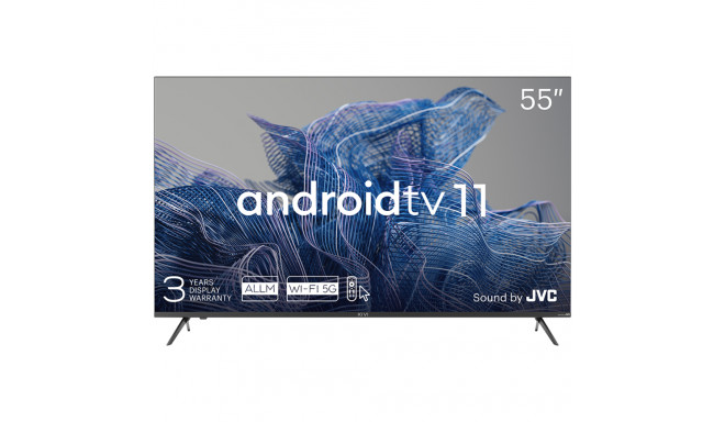 55', UHD, Android TV 11, Black, 3840x2160, 60 Hz, Sound by JVC, 2x12W, 83 kWh/1000h , BT5.1, HDMI po