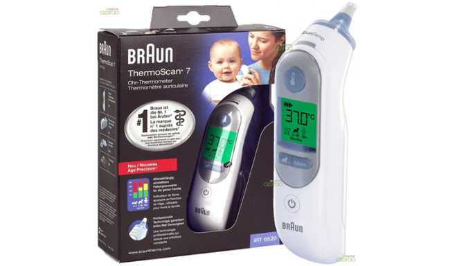Braun ThermoScan 7 ear thermometer with Age Precision IRT6520 white