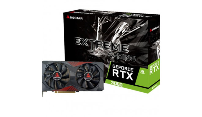 Biostar graphics card NVIDIA GeForce RTX 3060 12GB GDDR6 192bit PCIE 4.0 16x GPU 1320 MHz Dual Slo