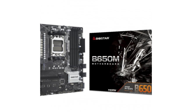 Biostar emaplaat AMD B650 SAM5 Micro-ATX DDR5x4 3xPCI-Express 4.0 1x 1xPCI-Expr