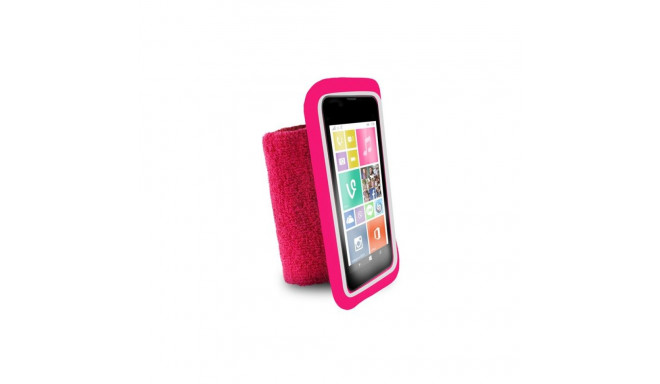 PURO Running Band - Uniwersalna frotka do biegania do smartfonów max 4.3" + key pocket (różowy)