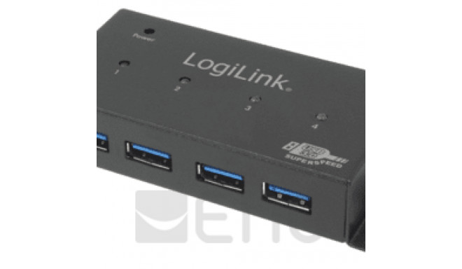 LogiLink USB 3.0-Hub 4-Port Metall m. Netzteil