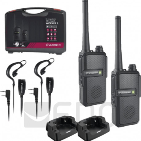 Albrecht raadiosaatjate komplekt Tectalk Worker 3 PMR446 kohvris, 2 tk