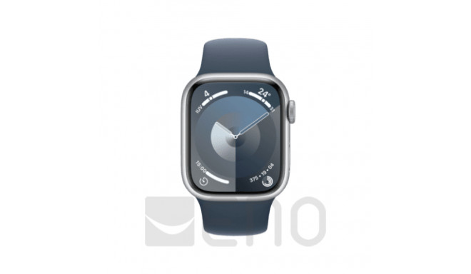 Apple Watch 9 4G 45mm Alu silber Sportarm. sturmblau M/L