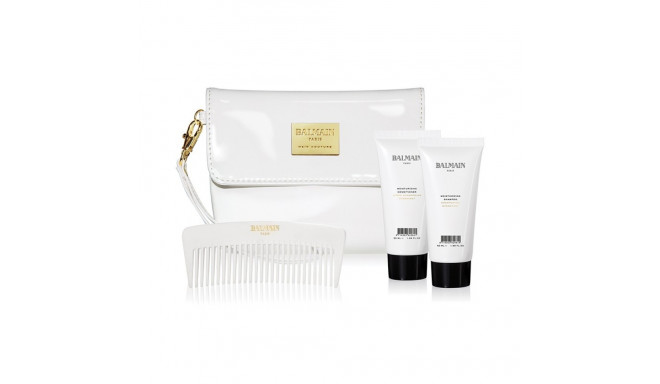 BALMAIN HAIR valgest lakk-nahast kosmeetikakott / Cosmetic Bag White Patent