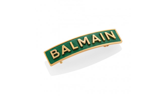 BALMAIN HAIR roheline hahast juukseklamber 18K kuldse logoga / Limited Edition Barrette Pour Cheveux