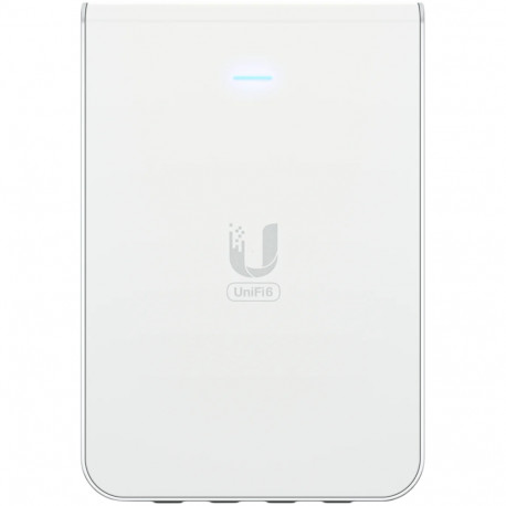 UniFi6 In-Wall. Wall-mounted WiFi 6 access point with a built-in PoE switch.