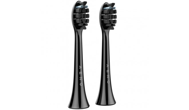 AENO Replacement toothbrush heads, Black, Dupont bristles, 2pcs in set (for ADB0004/ADB0006 and ADB0