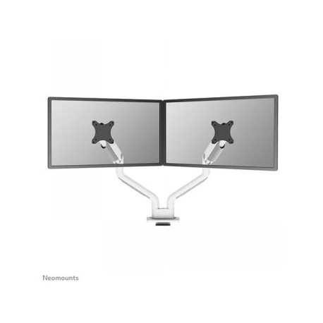 NEOMOUNTS SELECT DESK MOUNT, DOUBLE DISPLAY (TOPFIX CLAMP &GROMMET) WHITE