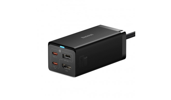 Charger BASEUS GaN 2x USB-C, USB-A, HDMI 4K, 67W, PPS, PD, QC, USB4