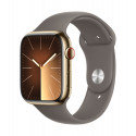 Apple Watch Series 9 GPS + Cellular 45mm Gold Stainless Steel Case with Clay Sport Band - M/L