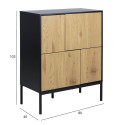 Sideboard SEAFORD 80x40xH103cm, oak/black