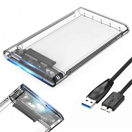 Fusion 2,5" väline kõvakettakapp SATA III | USB 3.0 läbipaistev