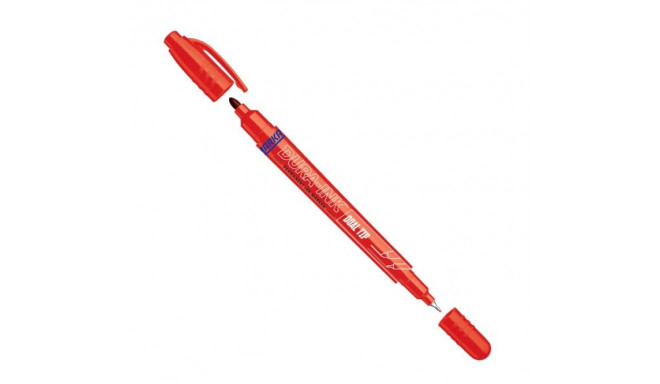 Permanent ink marker Markal DURA-INK Dual Tip, red