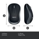 Logitech M185 Wireless Mouse, RF Wireless, 1000 DPI, Black/Grey