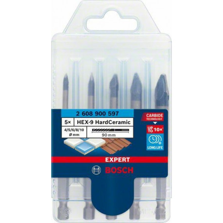 5-piece drill set BOSCH Expert Hex-9 HardCeramic