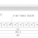 Rack power strip PDU 9xFR 1U 16A FR 2m