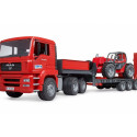 MAN TGA with low bed trailer and loader