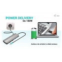 USB-C Metal Nano docking station 2x HDMI Display + Power Delivery 100W