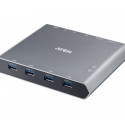2-Port 4K DP USB-C KVM Dock Switch with Power